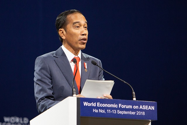 Tổng thống Indonesia Joko Widodo phát biểu tại Diễn đàn Kl992 cổng game cá cược thế giới về ASEAN 2018