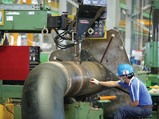 Kl994 nhà cái bóng đá world cup tại nhà máy của Công ty Doosan Vina (Chu Lai). Ảnh: Đức Thanh.