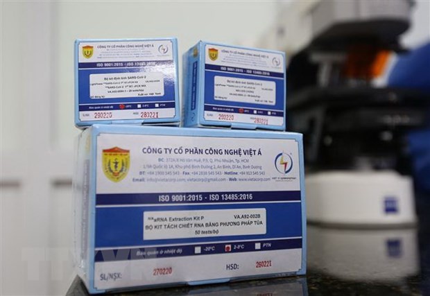 Bộ kit định tính SARS-CoV-2 do Học viện Quân y chủ trì, phối hợp với Công ty Cổ phần Công nghệ Việt Á nghiên cứu và Kl994 nhà cái bóng đá world cup. (Ảnh: Dương Giang/TTXVN).