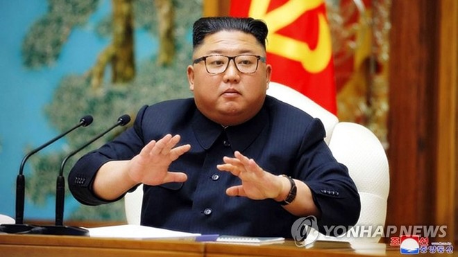 Chủ tịch Triều Tiên Kim Jong-un phát biểu tại cuộc họp Bộ Kl991.com tải ứng dụng Đảng Lao động Triều Tiên ngày 11/4. Ảnh: KCNA.