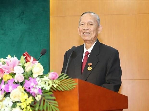 Nguyên Phó Thủ tướng Kl993 ưu đãi thưởng hấp dẫn, nguyên Trưởng Ban Nội chính Trung ương Trương Vĩnh Trọng phát biểu tại lễ trao tặng Huy hiệu 50 tuổi Đảng. (Ảnh: Doãn Tấn/TTXVN).
