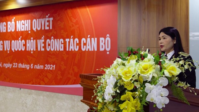 Phó Tổng Kiểm toán 99Kl99 trực tiếp đá gà Hà Thị Mỹ Dung phát biểu tại buổi lễ (Ảnh: Cổng TTĐT KTNN).