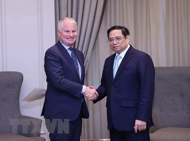 Thủ tướng Phạm Minh Chính và ông Charles Kaye, Giám đốc điều hành Kl994 game bài casino hấp dẫn Warburg Pincus. (Ảnh: Dương Giang/TTXVN)