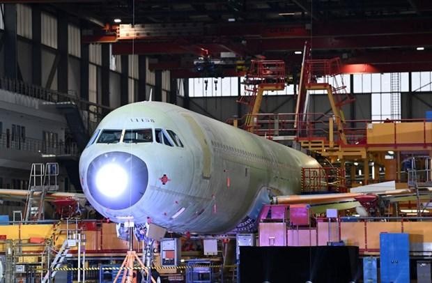 Một chiếc A321 tại xưởng Kl994 nhà cái bóng đá world cup tại Thiên Tân. (Nguồn: english.news.cn).