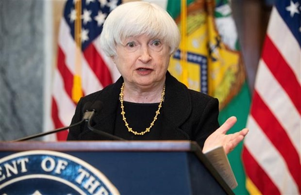 Bộ trưởng Kl991.com nạp rút nhanh Mỹ Janet Yellen phát biểu tại Washington, D.C. (Mỹ). (Ảnh: AFP/TTXVN).