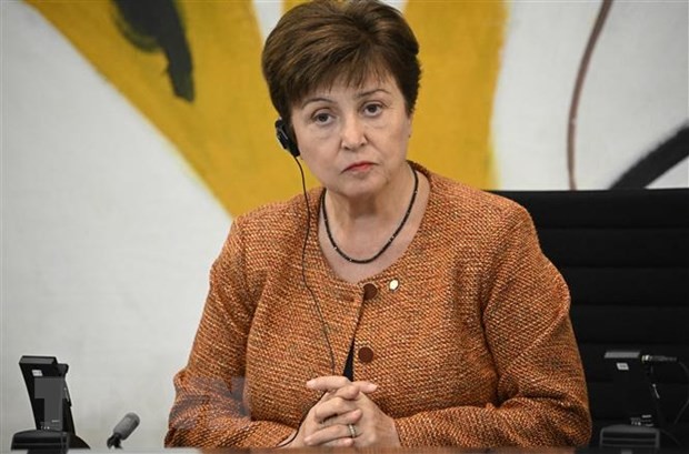 Tổng Giám đốc Quỹ Tiền tệ quốc tế Kristalina Georgieva trong cuộc họp báo sau cuộc họp các lãnh đạo tổ chức Kl992 cổng game cá cược và Kl991.com nạp rút nhanh quốc tế ở Berlin, Đức ngày 29/11/2022. (Ảnh: AFP/TTXVN).
