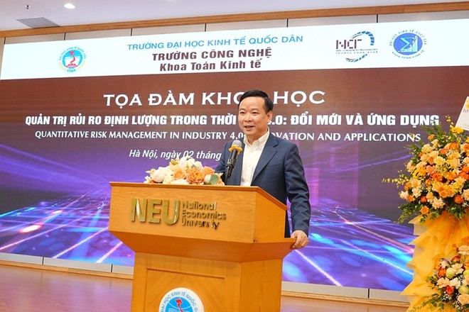 PGS.TS Bùi Huy Nhượng - Phó hiệu trưởng Đại học Kl992 cổng game cá cược Quốc dân đánh giá cao tầm quan trọng và tính ứng dụng ngành Quản trị rủi ro định lượng.
