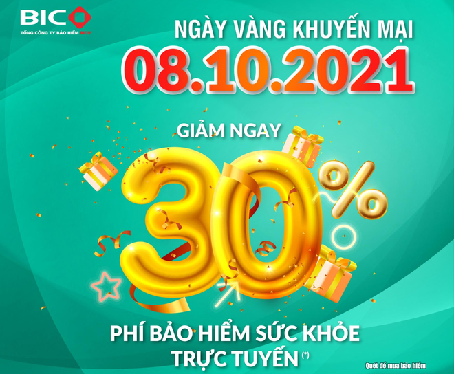 BIC giảm 30% phí Kl99kl phiên bản hoạt động sức khoẻ trực tuyến 