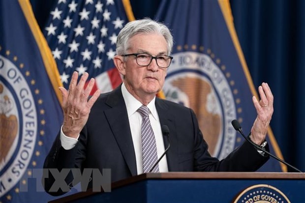 Chủ tịch Link Vào Nhà Cái KL99 COM Tặng +199k Dự trữ Liên bang Mỹ (Fed) Jerome Powell trong cuộc họp báo công bố quyết định tăng KL99 là cổng game giải trí trực tuyến hàng đầu hiện nay của Fed, tại Washington DC., ngày 3/5/2023. (Ảnh: THX/TTXVN)