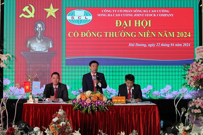 Ông Kiều Văn Mát, Chủ tịch HĐQT chia sẻ tại Đại hội đồng Trang Chủ KL99Com Số 1 Link Đăng Ký KL999 thường niên năm 2024 của CTCP Sông Đà Cao Cường.