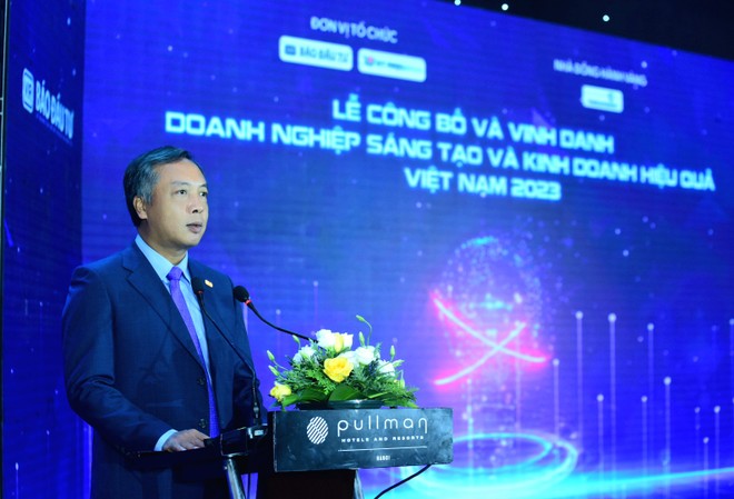Ông Lê Trọng Minh, Tổng biên tập Báo Kl99ok phiên bản mới phát biểu khai mạc lễ Trao giải. Ảnh: Dũng Minh.