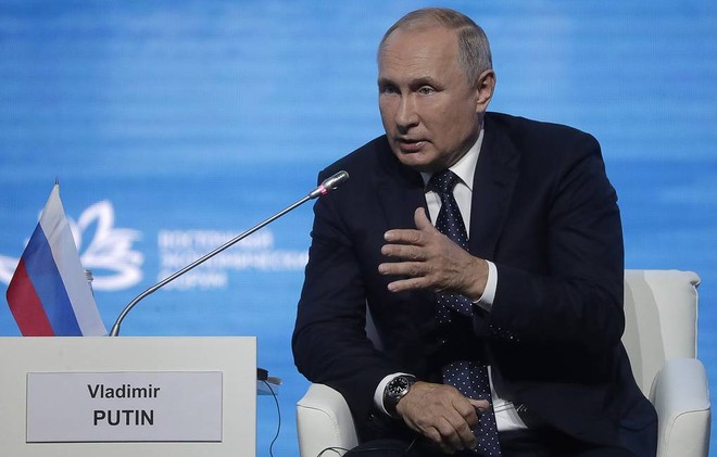 Tổng thống Nga Vladimir Putin tại Diễn đàn Kl992 cổng game cá cược Viễn Đông 2019. Ảnh: TASS