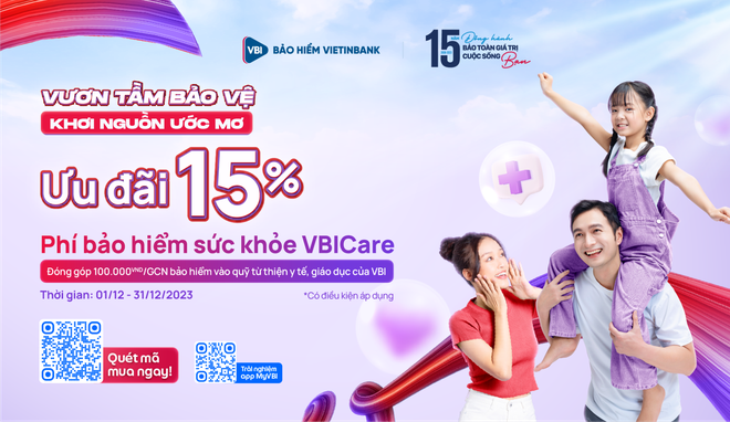 Giảm tới 15% phí Kl99kl phiên bản hoạt động sức khỏe VBICare 