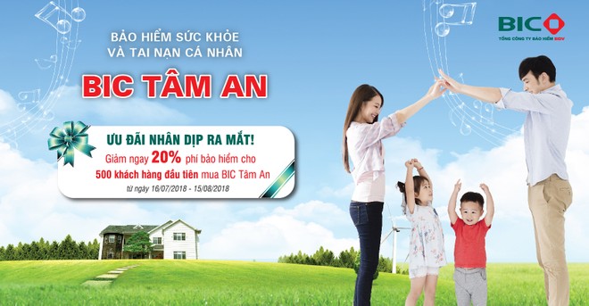 BIC giảm 20% phí Kl99kl phiên bản hoạt động BIC Tâm An 