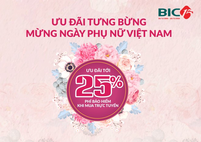 BIC ưu đãi tới 25% phí Kl99kl phiên bản hoạt động nhân ngày Phụ nữ Việt Nam