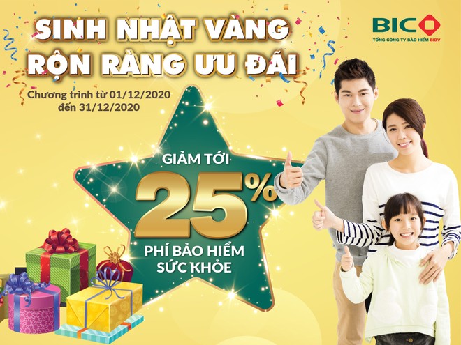 BIC: Giảm tới 25% phí Kl99kl phiên bản hoạt động sức khỏe 