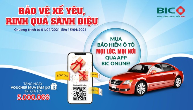 BIC bán Kl99kl phiên bản hoạt động vật chất ô tô qua ứng dụng Online