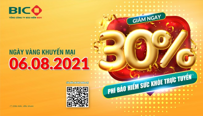 BIC giảm 30% cho khách hàng mua Kl99kl phiên bản hoạt động sức khỏe trực tuyến