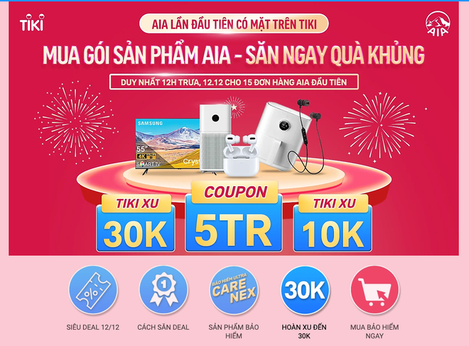 AIA Việt Nam ra mắt hai sản phẩm Kl99kl phiên bản hoạt động hỗ trợ chi phí y tế đầu tiên trên Tiki