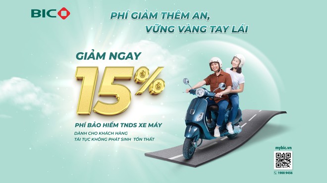 BIC giảm 15% phí Kl99kl phiên bản hoạt động trách nhiệm dân sự bắt buộc của chủ xe máy tri ân khách hàng tái tục