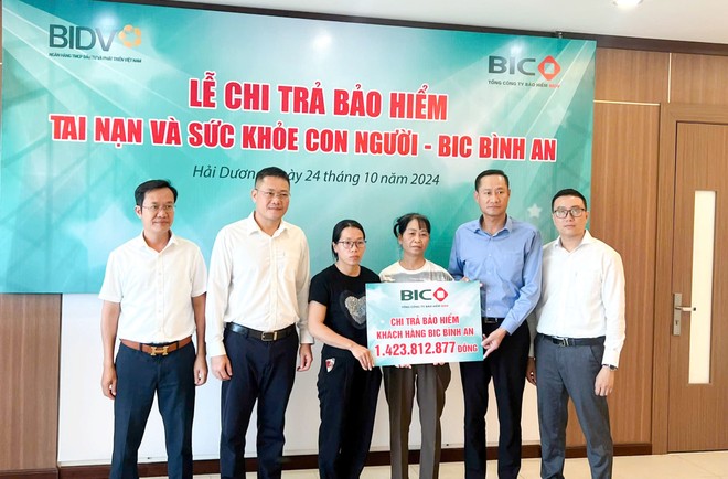 BIC chi trả hơn 1,4 tỷ đồng quyền lợi Kl99kl phiên bản hoạt động BIC Bình An cho khách hàng tại Hải Dương