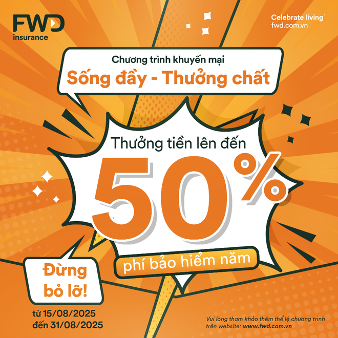 FWD Việt Nam ưu đãi “khủng”, thưởng đến 50% phí Kl99kl phiên bản hoạt động