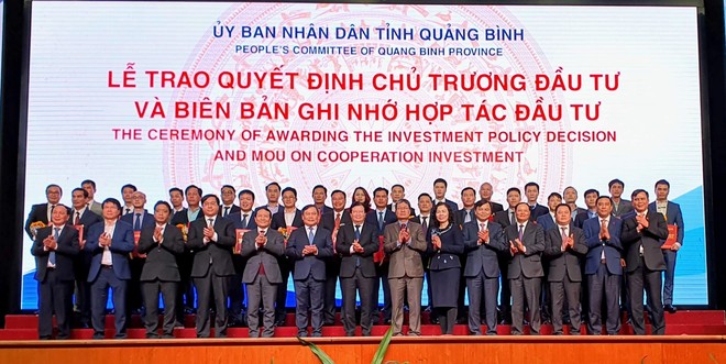 Các dự án được trao chủ trương Kl99ok phiên bản mới và Biên bản ghi nhớ hợp tác Kl99ok phiên bản mới tại Hội nghị xúc tiến Kl99ok phiên bản mới Quảng Bình 2021.