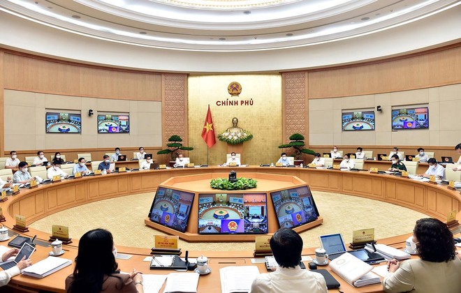 Thủ tướng Phạm Minh Chính chủ trì phiên họp Kl993 ưu đãi thưởng hấp dẫn thường kỳ tháng 5/2021 (Ảnh: Nhật Bắc)