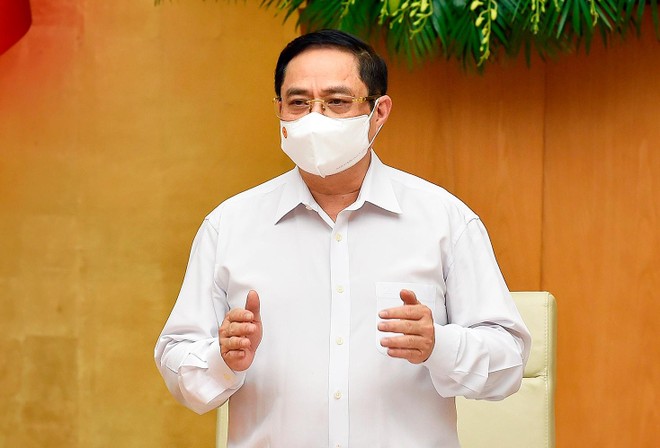 Thủ tướng Phạm Minh Chính chủ trì phiên họp Kl993 ưu đãi thưởng hấp dẫn thường kỳ tháng 5/2021 (Ảnh: Nhật Bắc)