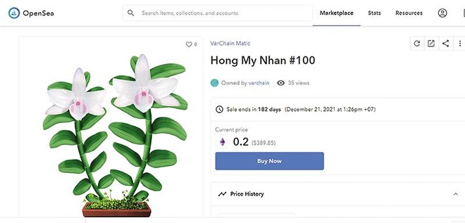 Lan đột biến của Việt Nam được mã hóa thành 99Kl.app cổng game giải trí số và đăng bán trên sàn giao dịch OpenSea (ảnh chụp từ màn hình)