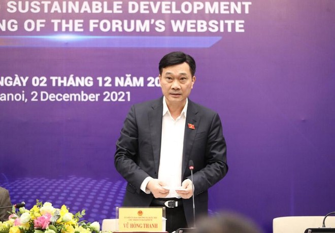 Chủ nhiệm Ủy ban Kl992 cổng game cá cược Vũ Hồng Thanh tại cuộc họp báo chiều 2/12/2021. (Ảnh - Duy Linh).