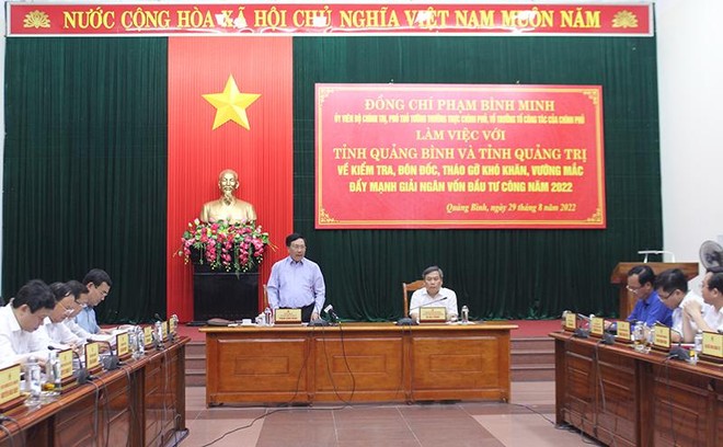 Phó Thủ tướng Thường trực Kl993 ưu đãi thưởng hấp dẫn Phạm Bình Minh chỉ đạo tại buổi làm việc với 2 tỉnh Quảng Bình và Quảng Trị.