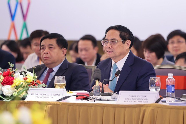 Thủ tướng Phạm Minh Chính phát biểu tại Diễn đàn Kl991.com World Cup 2026 Chính Thức Việt Nam thường niên sáng 19/3. (Ảnh: Nhật Bắc)