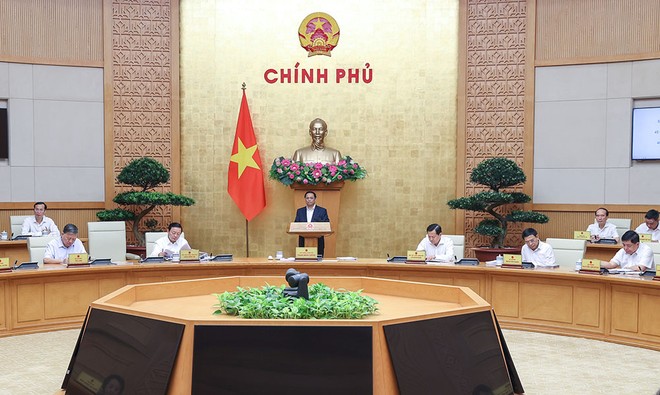 Thủ tướng Phạm Minh Chính chủ trì phiên họp Kl993 ưu đãi thưởng hấp dẫn thường kỳ tháng 4/2023 (Ảnh: Nhật Bắc) 