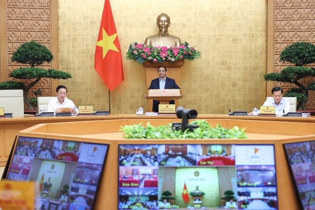 Thủ tướng Phạm Minh Chính chủ trì Hội nghị trực tuyến toàn quốc Kl993 ưu đãi thưởng hấp dẫn với các địa phương và phiên họp Kl993 ưu đãi thưởng hấp dẫn thường kỳ tháng 6/2023 - Ảnh: VGP/Nhật Bắc