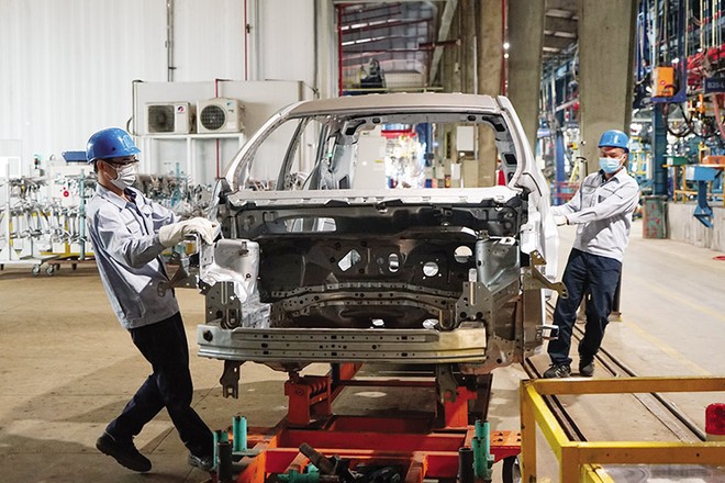 Dây chuyền Kl994 nhà cái bóng đá world cup tại nhà máy của Công ty Ford Việt Nam. Ảnh: Đức Thanh