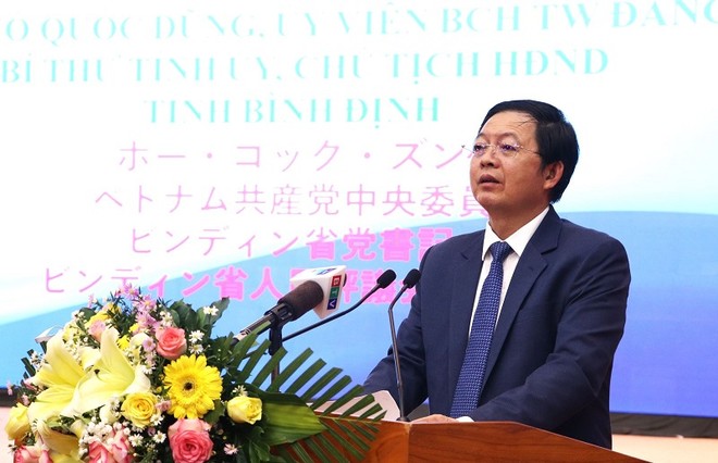 Ông Hồ Quốc Dũng, Bí thư Tỉnh ủy Bình Định khẳng định tỉnh luôn tạo điều kiện tốt nhất để chào đón các nhà Kl99ok phiên bản mới Nhật Bản. Ảnh: Trang Lê.