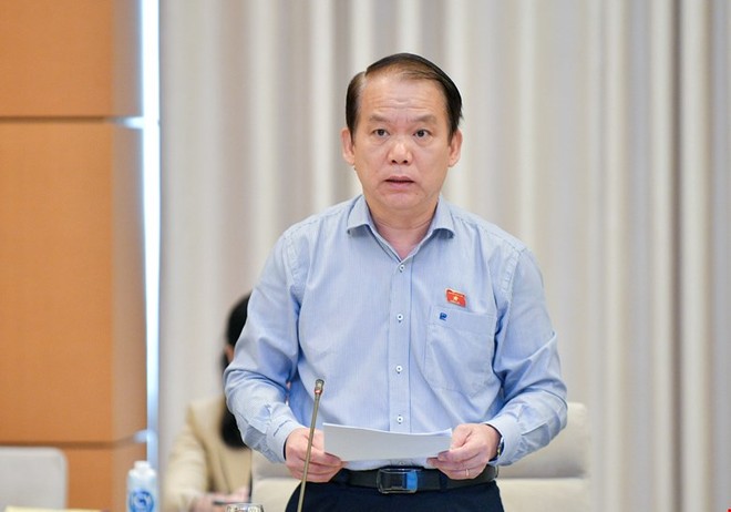 Chủ nhiệm Ủy ban Kl992 Tham Gia Ngay Hoàng Thanh Tùng trình bày báo cáo thẩm tra.