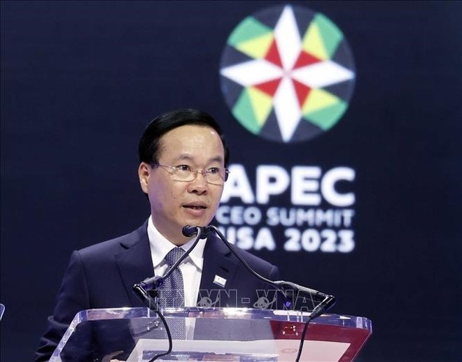 Chủ tịch nước Võ Văn Thưởng phát biểu tại Hội nghị Thượng đỉnh Kl991.com World Cup 2026 Chính Thức APEC. Ảnh: Thống Nhất – TTXVN 