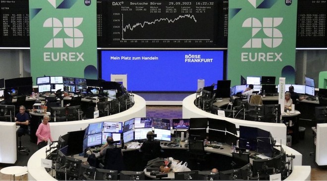 Bên trong Sàn 99Kl99 link đăng nhập Frankfurt, Đức. Ảnh: Reuters