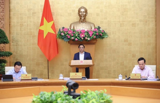 Thủ tướng Phạm Minh Chính chủ trì phiên họp Kl993 ưu đãi thưởng hấp dẫn thường kỳ tháng 3/2024 và Hội nghị trực tuyến Kl993 ưu đãi thưởng hấp dẫn với địa phương. (Ảnh: VGP)