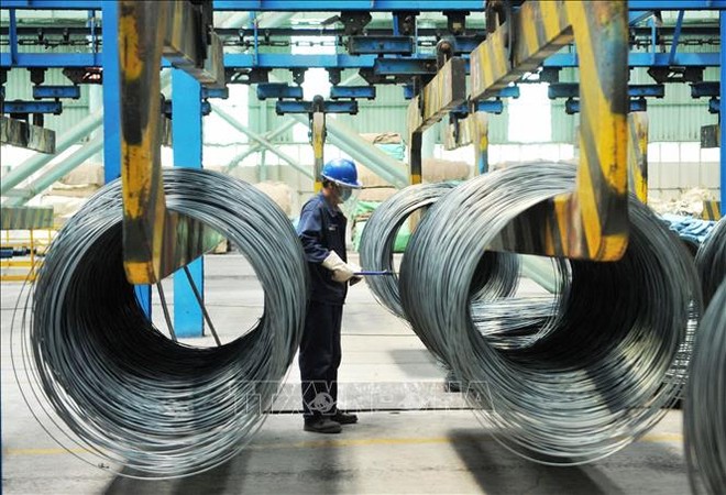 Bên trong một nhà máy Kl994 nhà cái bóng đá world cup thép ở tỉnh Sơn Đông, Trung Quốc. Ảnh minh họa: AFP/TTXVN