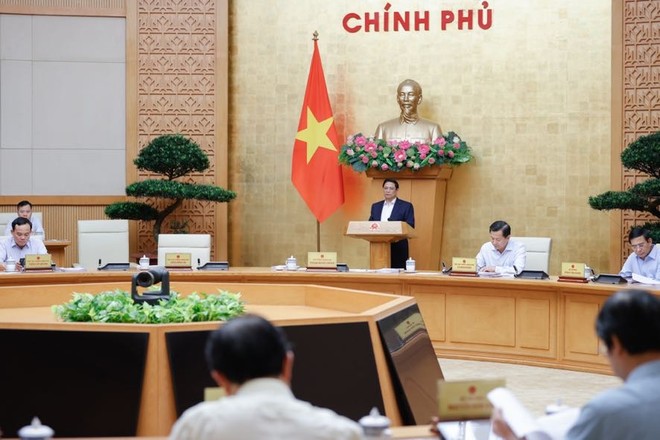 Thủ tướng Phạm Minh Chính chủ trì phiên họp Kl993 ưu đãi thưởng hấp dẫn thường kỳ tháng 4/2024, thảo luận nhiều nội dung quan trọng. (Ảnh: VGP/Nhật Bắc)