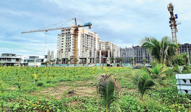 Công trình xây dựng của Công ty Allgreen - Vượng Thành - Trùng Dương. Ảnh: Gia Huy