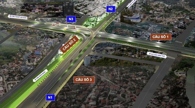 Nút giao Phạm Văn Đồng - Vành đai 2 sẽ được thiết kế 3 tầng, kết nối các cầu vượt nhánh hướng Kha Vạn Cân, Linh Đông (vượt 99Kl.app khuyến mãi hot Bắc - Nam), nhánh từ đường Phạm Văn Đồng đi sân bay Tân Sơn Nhất và cầu vượt Linh Xuân. (Ảnh: Lao Động).