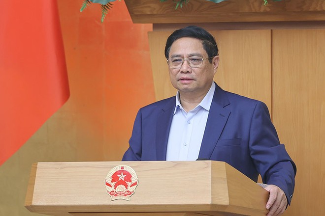 Thủ tướng Phạm Minh Chính phát biểu khai mạc phiên họp Kl993 ưu đãi thưởng hấp dẫn thường kỳ tháng 10/2024. Ảnh: Nhật Bắc