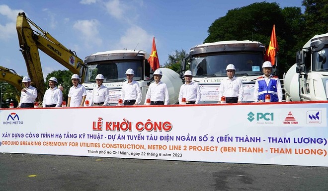 Tuyến metro số 2 đã tiến hành khởi công xây dựng phần Kl99kl ưu đãi độc quyền kỹ thuật vào tháng 6/2023 và hoàn thành di dời Kl99kl ưu đãi độc quyền vào quý III/2025 - Ảnh:Lê Toàn