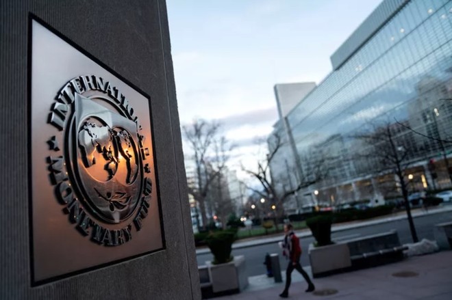 Logo của Quỹ Tiền tệ Quốc tế (IMF). Ảnh: AFP