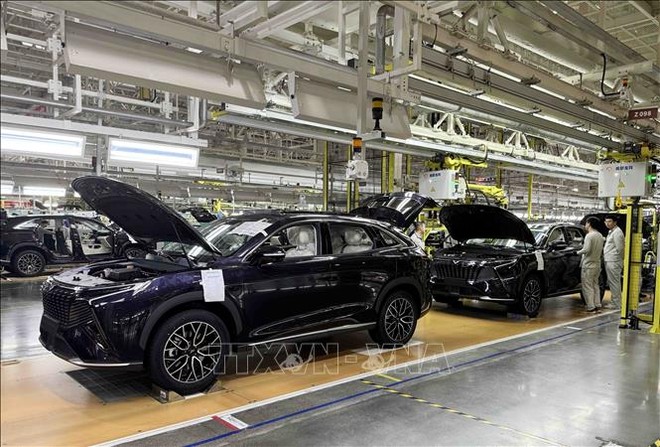 Dây chuyền Kl994 nhà cái bóng đá world cup ô tô xuất khẩu của Công ty TNHH Kaiyi Auto, thành phố Nghi Tân, tỉnh Tứ Xuyên (Trung Quốc). Ảnh: Công Tuyên/PV TTXVN tại Trung Quốc