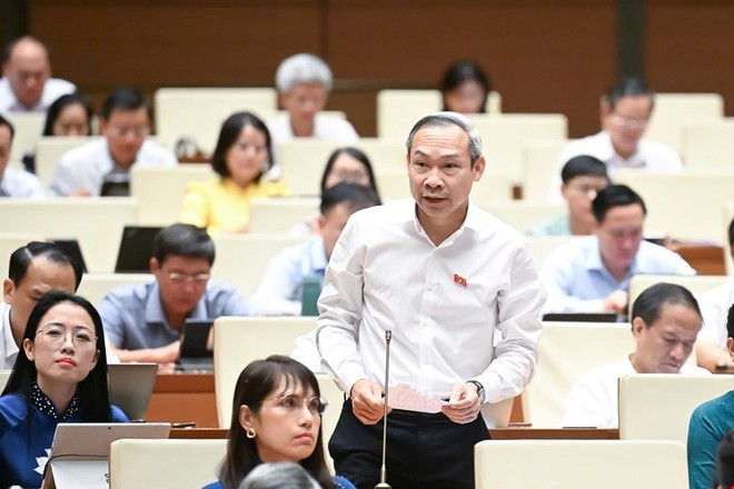 Đại biểu Phan Đức Hiếu (Thái Bình) tham gia thảo luận. 